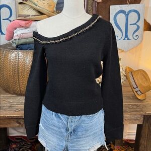 Endless Rose Sweater With Chain Trim